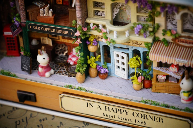 CUTEBEE Japanese Box Theatre Diy Dollhouse Kit Furniture Miniature Doll House Lighting Toys For Children Couple Birthday Gift