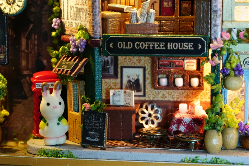 CUTEBEE Japanese Box Theatre Diy Dollhouse Kit Furniture Miniature Doll House Lighting Toys For Children Couple Birthday Gift