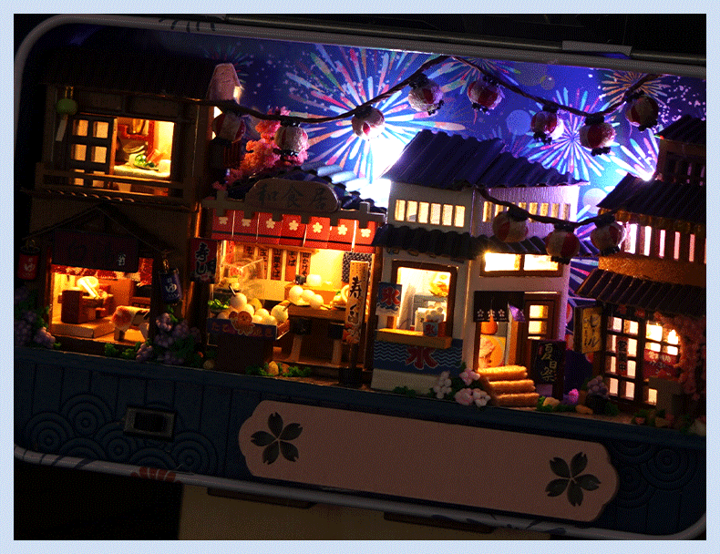 CUTEBEE Japanese Box Theatre Diy Dollhouse Kit Furniture Miniature Doll House Lighting Toys For Children Couple Birthday Gift