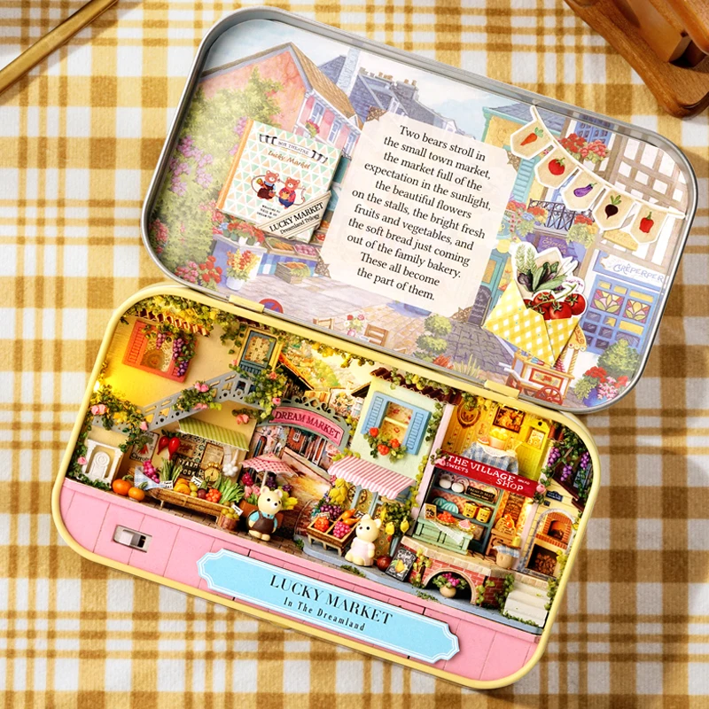 CUTEBEE Japanese Box Theatre Diy Dollhouse Kit Furniture Miniature Doll House Lighting Toys For Children Couple Birthday Gift