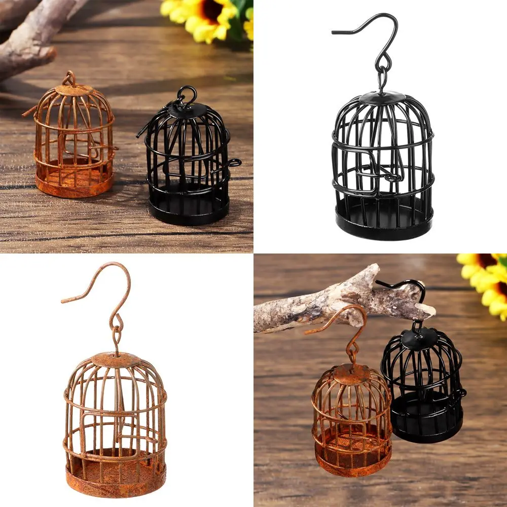 1:6 1:12 Micro Landscape Dollhouse Miniature Furniture Metal Bird Cage For Dollhouse Decor Dollhouse Birdcage Home Decoration