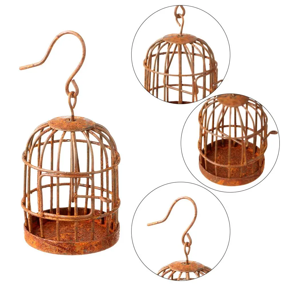 1:6 1:12 Micro Landscape Dollhouse Miniature Furniture Metal Bird Cage For Dollhouse Decor Dollhouse Birdcage Home Decoration