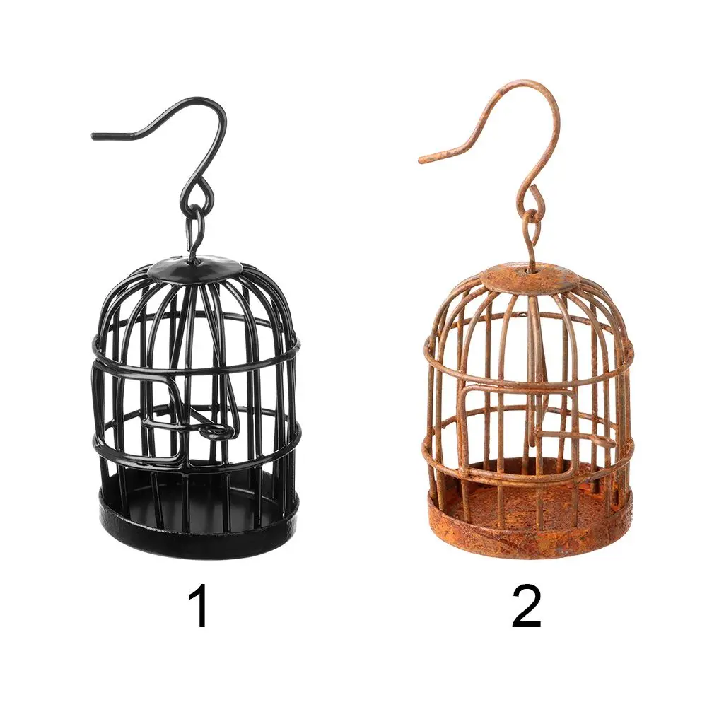 1:6 1:12 Micro Landscape Dollhouse Miniature Furniture Metal Bird Cage For Dollhouse Decor Dollhouse Birdcage Home Decoration