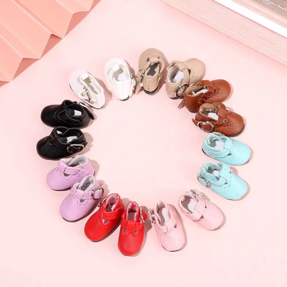 2.8*1.2cm Multicolor Doll Shoes for 1/6 Blythes Doll Mini PU Leather Sandals Toy Princess Doll Wear Shoes Doll Accessories