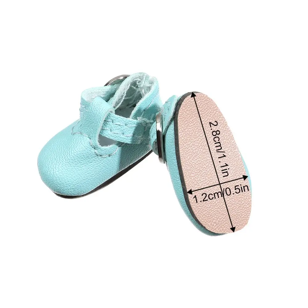 2.8*1.2cm Multicolor Doll Shoes for 1/6 Blythes Doll Mini PU Leather Sandals Toy Princess Doll Wear Shoes Doll Accessories
