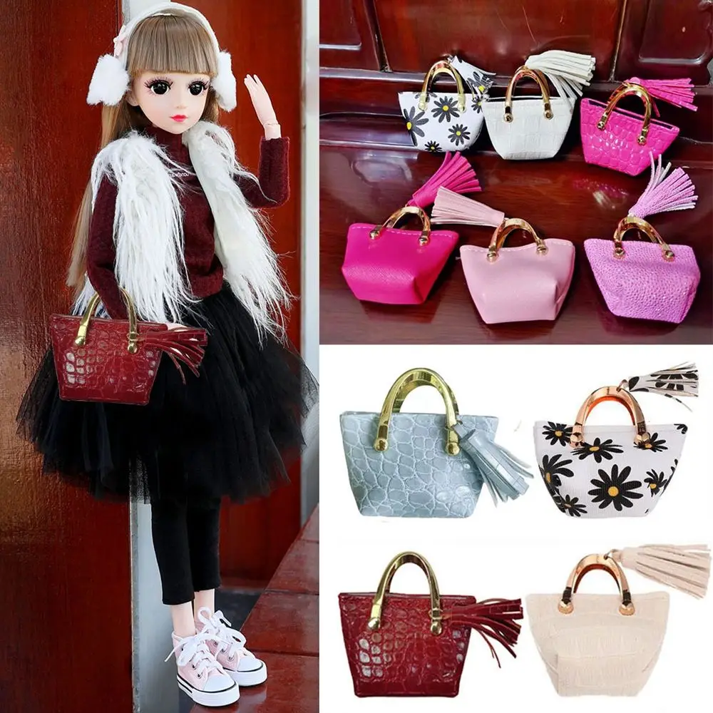 Fashion Miniature Handbag Lady Leather Purse Shoulder Bag For 1/6 BJD Dolls Outfits Accessories Dollhouse Girls Gift Toys
