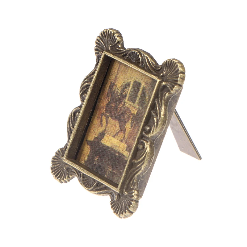 Furniture Toys 1:12 Dollhouse Picture Frame Miniature European Vintage Photo Frame for Dollhouse Accessories Cute