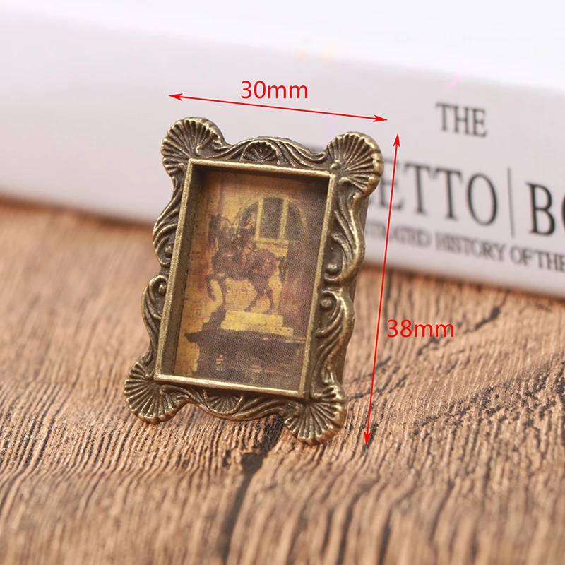 Furniture Toys 1:12 Dollhouse Picture Frame Miniature European Vintage Photo Frame for Dollhouse Accessories Cute