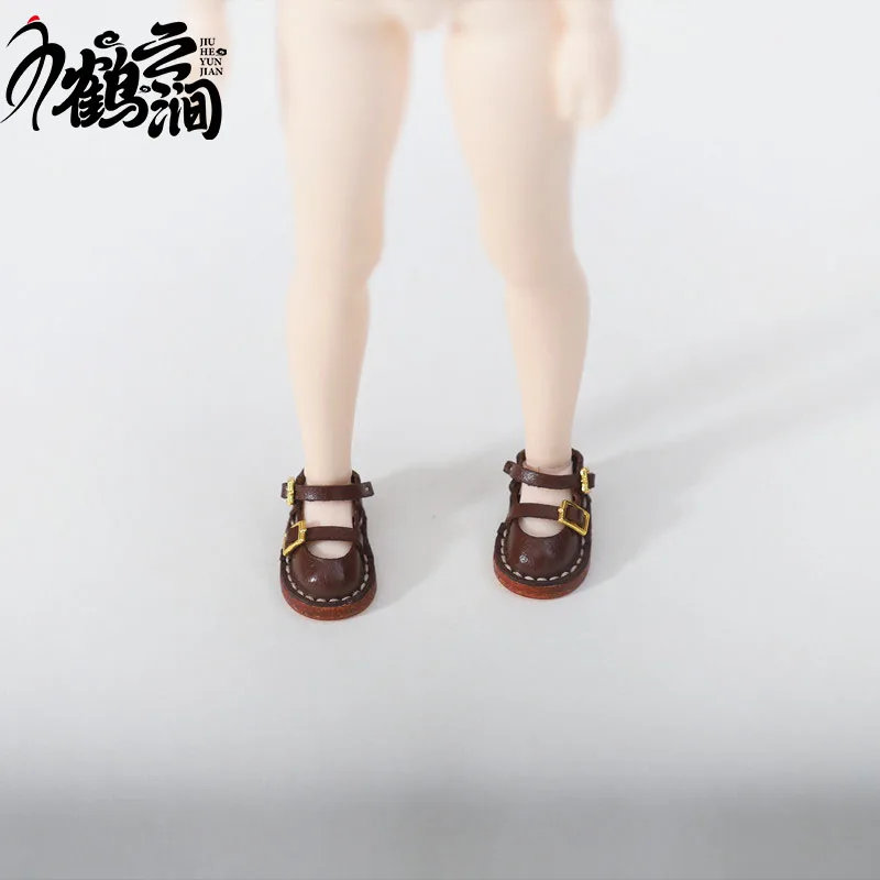 Mini Leather Shoes 1/6 1/8 1/12 OB11 Blyths Ob22 Ob24 Doll Shoes Double Shoes Shoes Toy Accessories 3.0 * 1.8cm