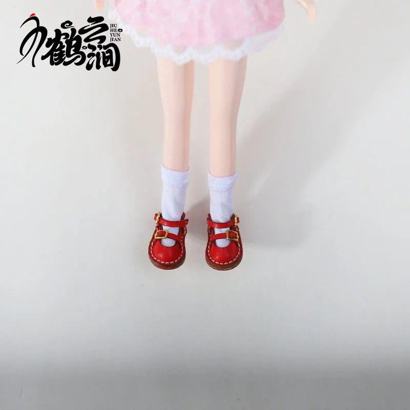Mini Leather Shoes 1/6 1/8 1/12 OB11 Blyths Ob22 Ob24 Doll Shoes Double Shoes Shoes Toy Accessories 3.0 * 1.8cm
