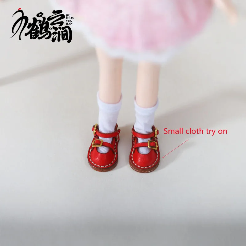 Mini Leather Shoes 1/6 1/8 1/12 OB11 Blyths Ob22 Ob24 Doll Shoes Double Shoes Shoes Toy Accessories 3.0 * 1.8cm