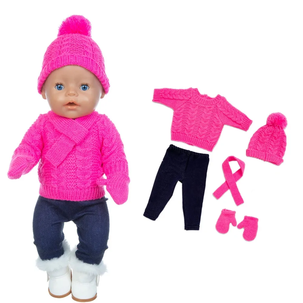 2023 New Christmas Sweater Set Fit For 43cm Baby Doll 17 Inch Reborn Baby Doll Clothes, Shoes are not included