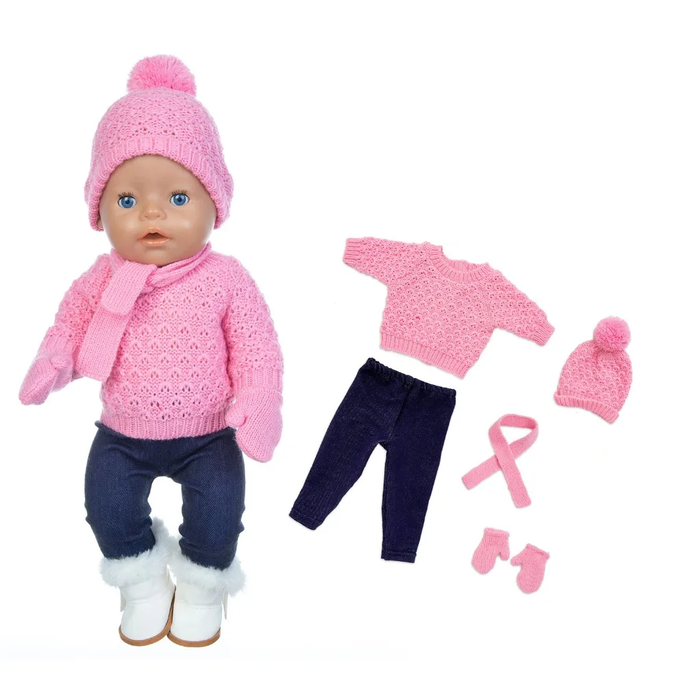 2023 New Christmas Sweater Set Fit For 43cm Baby Doll 17 Inch Reborn Baby Doll Clothes, Shoes are not included