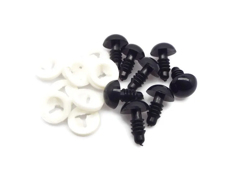 Safety Animal Black Eyes Plastic Crochet Eyes For Teddy Bear Puppet Toy Amigurumi Doll 4.5mm-24mm Can Be Choosen