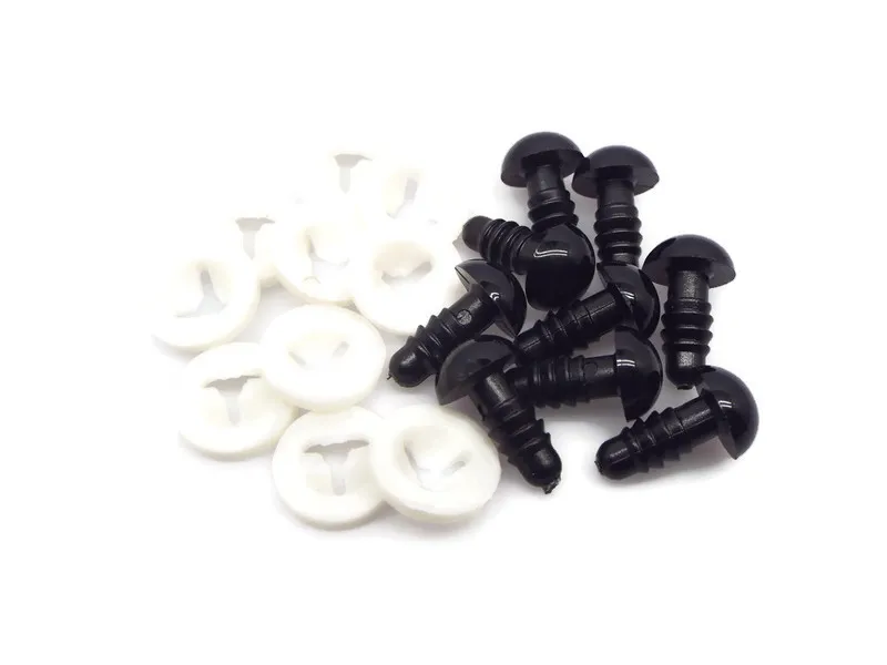 Safety Animal Black Eyes Plastic Crochet Eyes For Teddy Bear Puppet Toy Amigurumi Doll 4.5mm-24mm Can Be Choosen