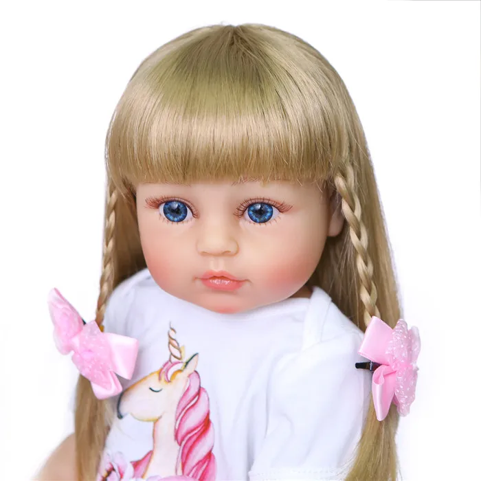 Latest Golden Sticked Hair Wig for 22inch Reborn Doll Long Strainght hair for 48-55cm Silicone Reborn Baby Dolls Hair Wig DIY