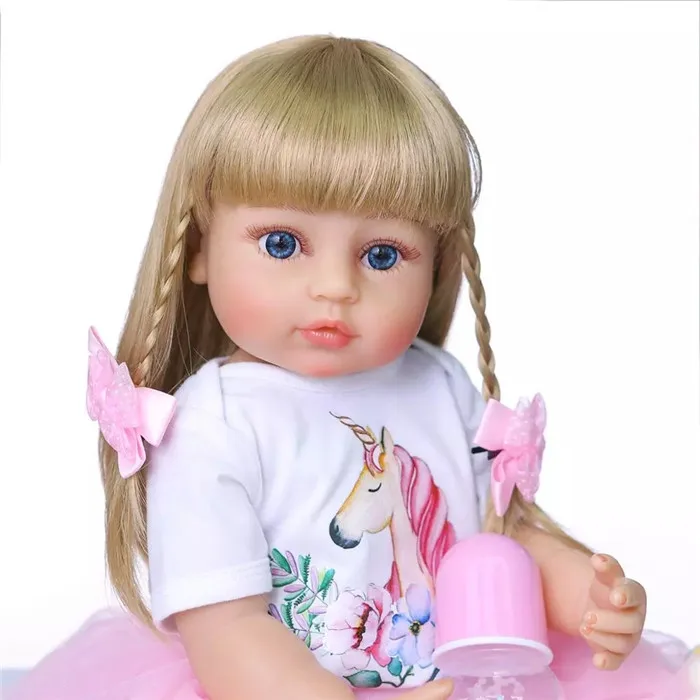 Latest Golden Sticked Hair Wig for 22inch Reborn Doll Long Strainght hair for 48-55cm Silicone Reborn Baby Dolls Hair Wig DIY
