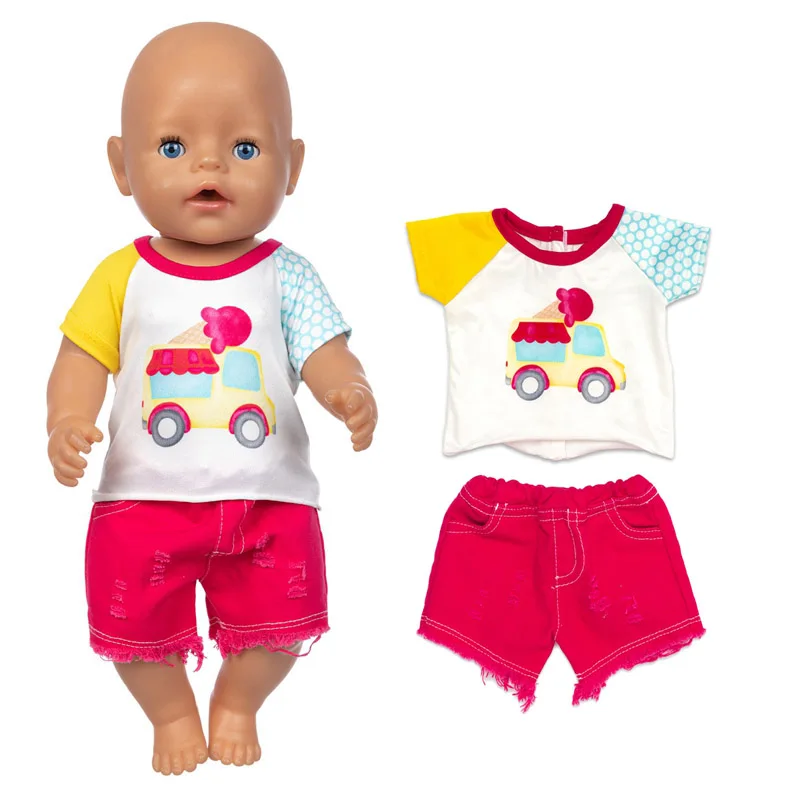 Baby Doll Rompers Slippers for 18 Inch Girl Doll Clothes Unicorn Pajama Set for Toys Doll Wear