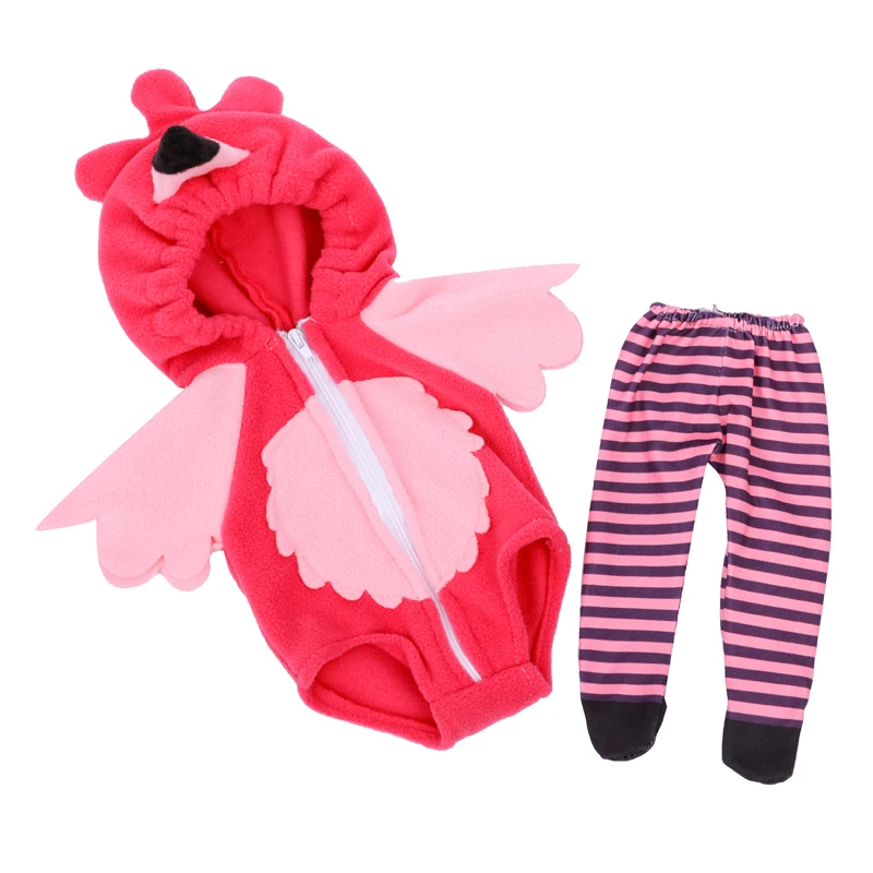 Baby Doll Rompers Slippers for 18 Inch Girl Doll Clothes Unicorn Pajama Set for Toys Doll Wear