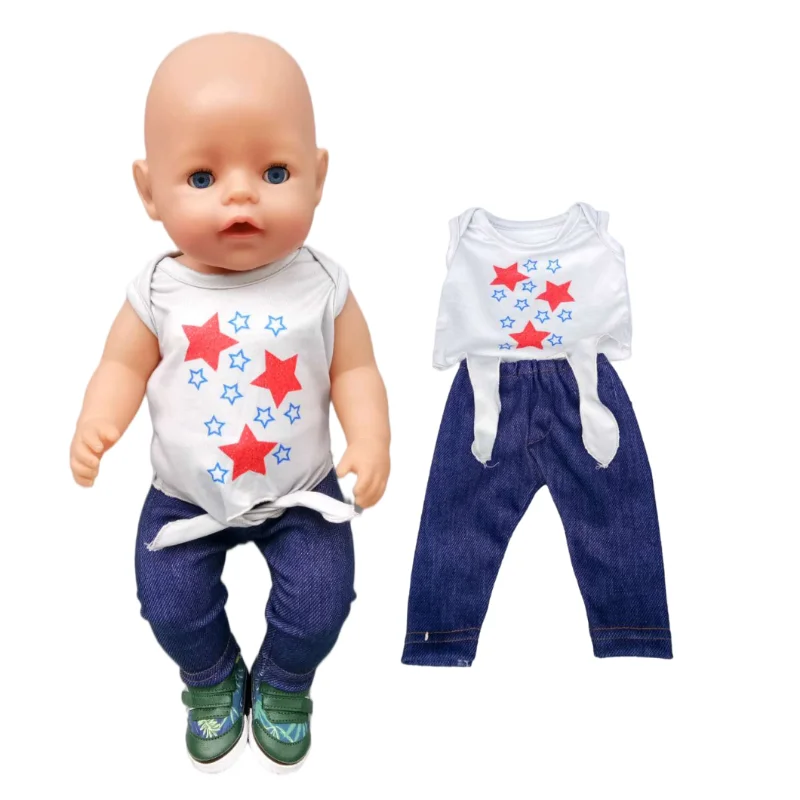 Baby Doll Rompers Slippers for 18 Inch Girl Doll Clothes Unicorn Pajama Set for Toys Doll Wear