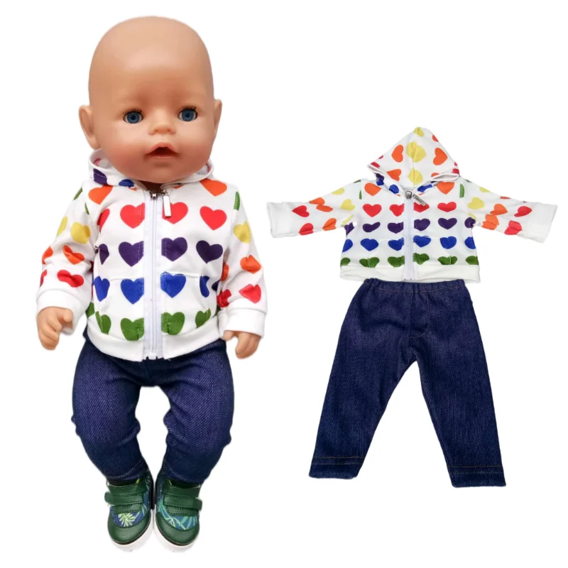 Baby Doll Rompers Slippers for 18 Inch Girl Doll Clothes Unicorn Pajama Set for Toys Doll Wear