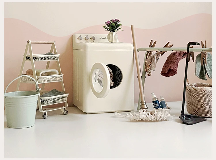 Aizulhomey Dollhouse Furniture Metal Washing machine Dollhouse Accessories for 1/6 Blythe BJD OB24 1/6 OB11 Children Toy Gifts
