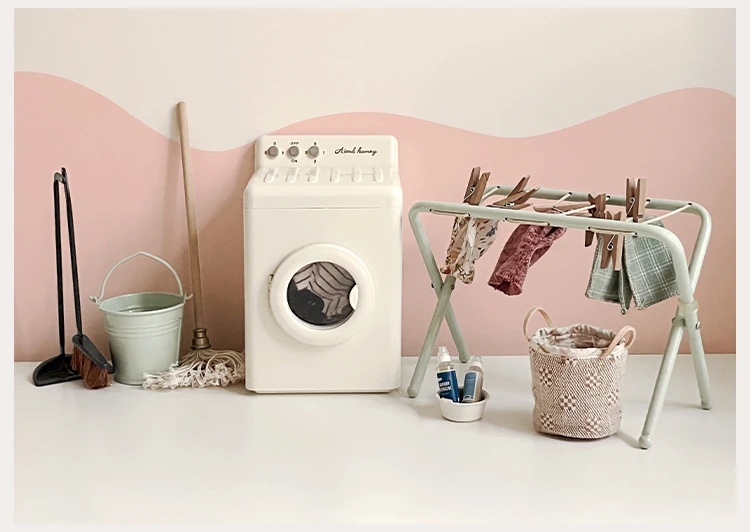 Aizulhomey Dollhouse Furniture Metal Washing machine Dollhouse Accessories for 1/6 Blythe BJD OB24 1/6 OB11 Children Toy Gifts