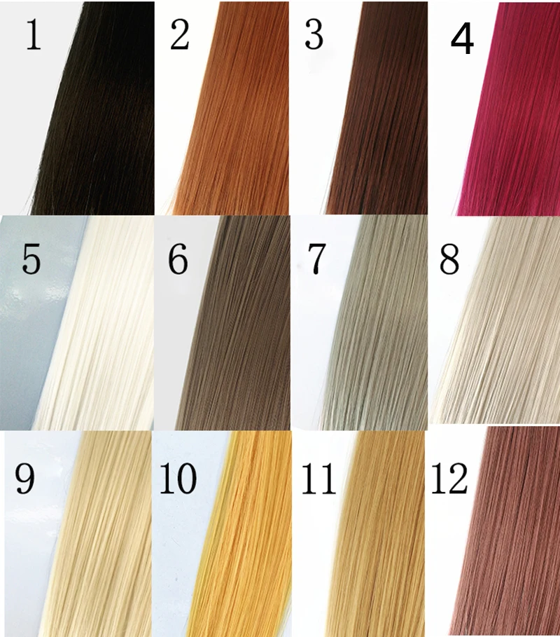 BJD doll hair wigs fashion bangs Long straight hair red black for 1/3 1/4 1/6 1/8 SD DD MSD YOSD BJD doll wig doll accessories
