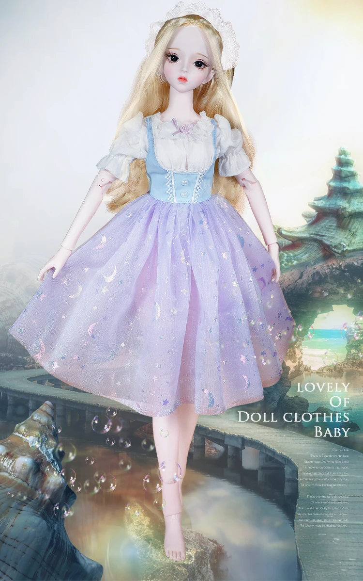 DBS Outfits For 1/3 BJD White Lace Dress Socks Pink Kimono Purple Skirt Clothes Anime Girls For SD DBS 62cm Doll