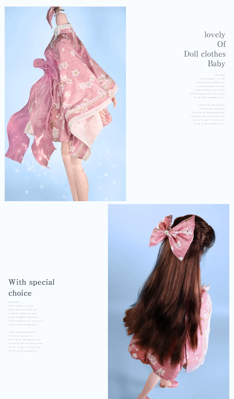DBS Outfits For 1/3 BJD White Lace Dress Socks Pink Kimono Purple Skirt Clothes Anime Girls For SD DBS 62cm Doll
