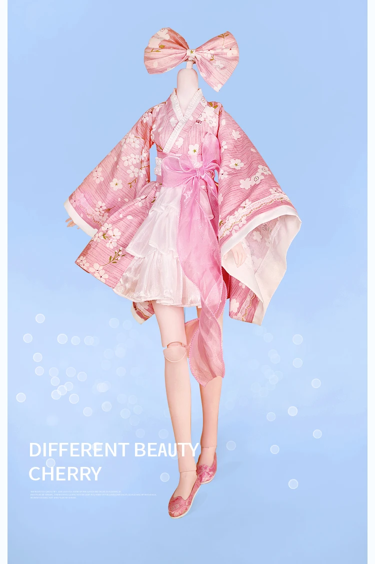 DBS Outfits For 1/3 BJD White Lace Dress Socks Pink Kimono Purple Skirt Clothes Anime Girls For SD DBS 62cm Doll