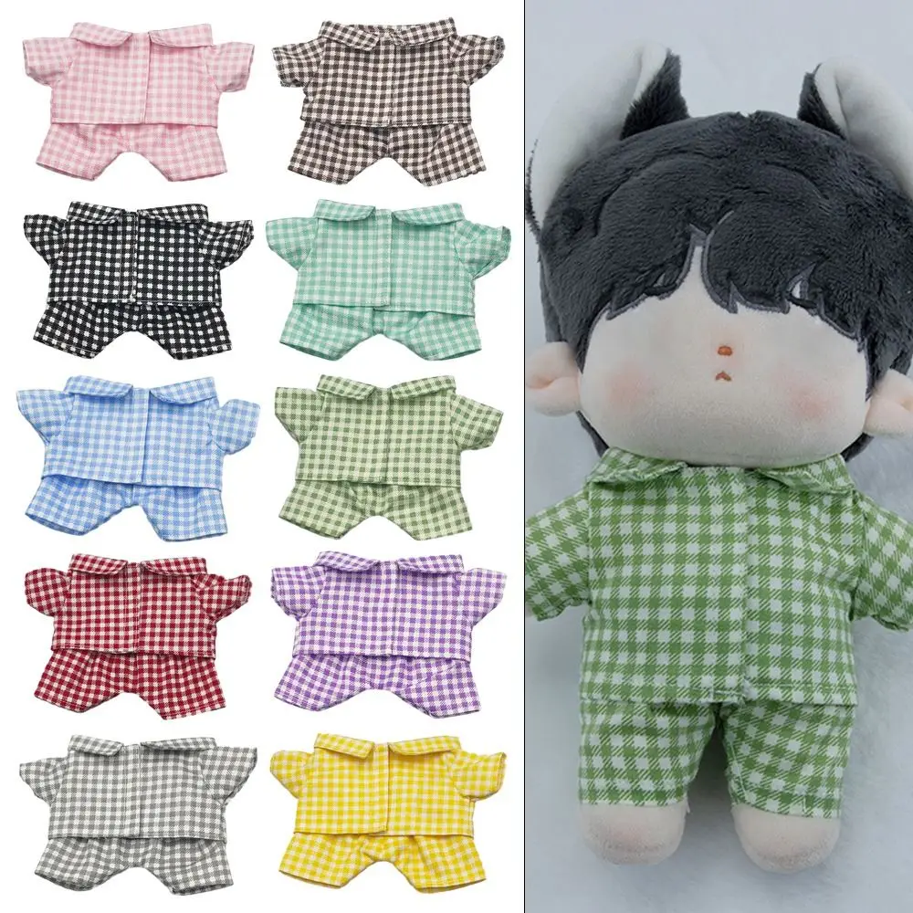 20CM Doll Clothes Fashion Striped Pajama Set Cotton Tops Shirt Pants For Idol Dolls Accessories Kids Dress Up Plush Toys Clothes