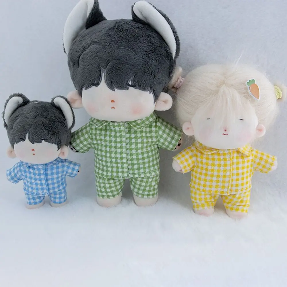 20CM Doll Clothes Fashion Striped Pajama Set Cotton Tops Shirt Pants For Idol Dolls Accessories Kids Dress Up Plush Toys Clothes