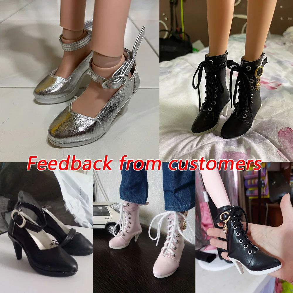 1Pair 7.8CM Mini PU Leather Boots Shoes for 1/3 BJD Doll Toy Accessories Handmade Cute Doll Shoes Child Toys Birthday Gifts
