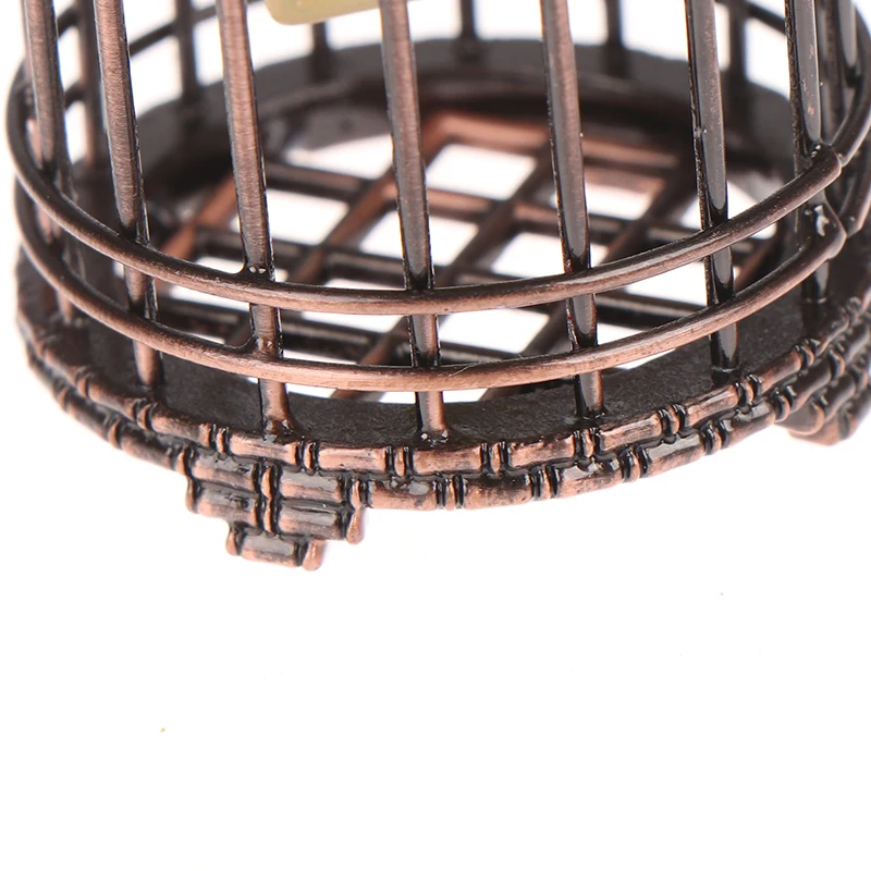Micro Landscape Dollhouse Miniature Furniture Metal Bird Cage For Dollhouse Decor Dollhouse Birdcage Home Decoration