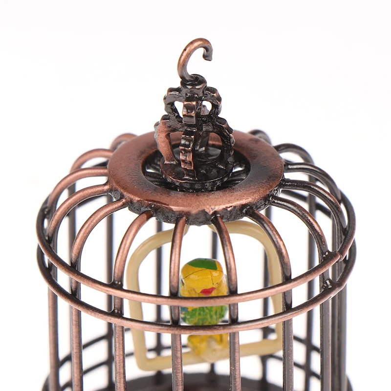 Micro Landscape Dollhouse Miniature Furniture Metal Bird Cage For Dollhouse Decor Dollhouse Birdcage Home Decoration