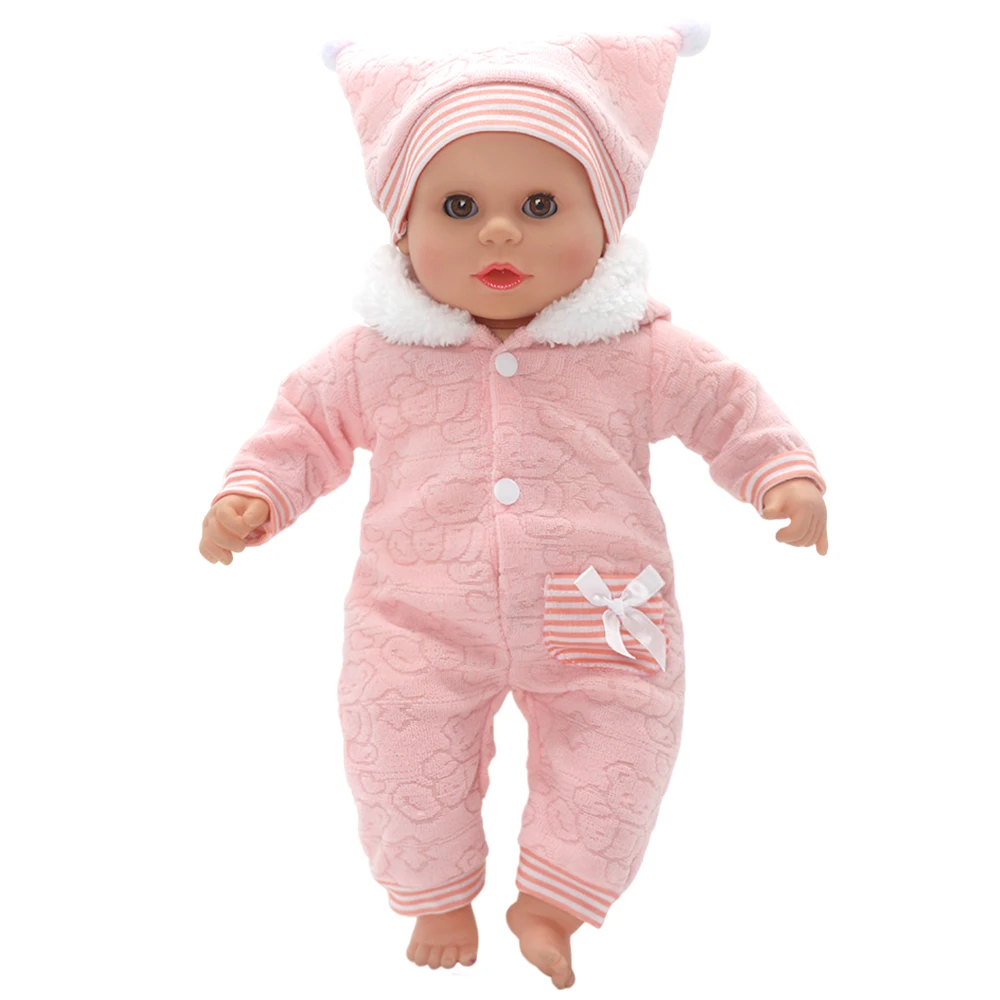 Baby Doll Clothes Red Hooded Clothes Pants Shirt Fit for 43cm Baby Reborn Dolls Boy Clothes for 18' Girl Doll Suit