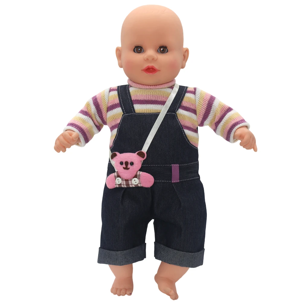 Baby Doll Clothes Red Hooded Clothes Pants Shirt Fit for 43cm Baby Reborn Dolls Boy Clothes for 18' Girl Doll Suit