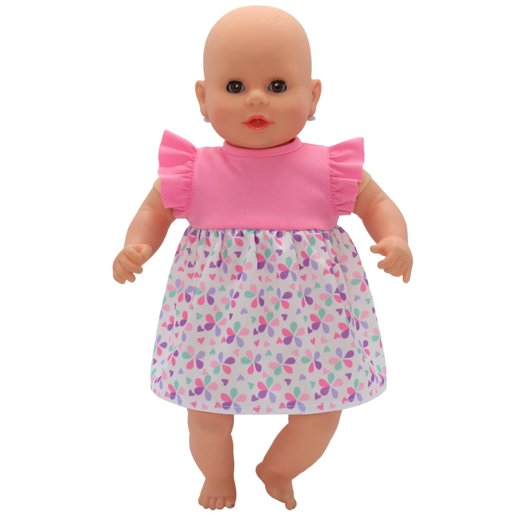 Baby Doll Clothes Red Hooded Clothes Pants Shirt Fit for 43cm Baby Reborn Dolls Boy Clothes for 18' Girl Doll Suit