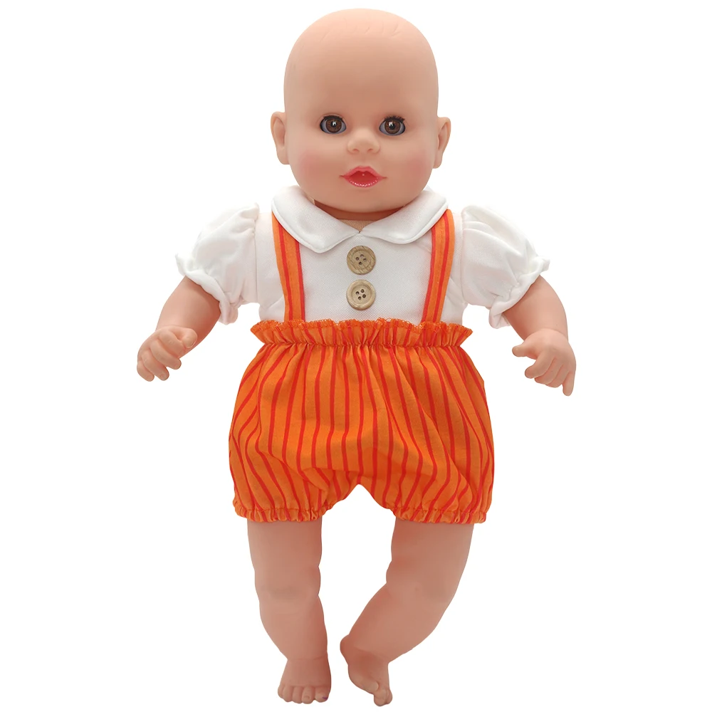 Baby Doll Clothes Red Hooded Clothes Pants Shirt Fit for 43cm Baby Reborn Dolls Boy Clothes for 18' Girl Doll Suit