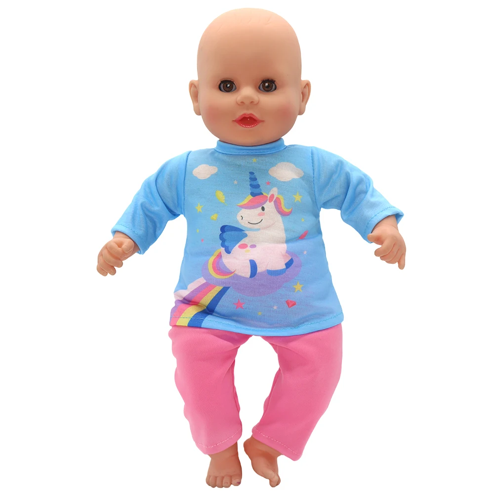 Baby Doll Clothes Red Hooded Clothes Pants Shirt Fit for 43cm Baby Reborn Dolls Boy Clothes for 18' Girl Doll Suit