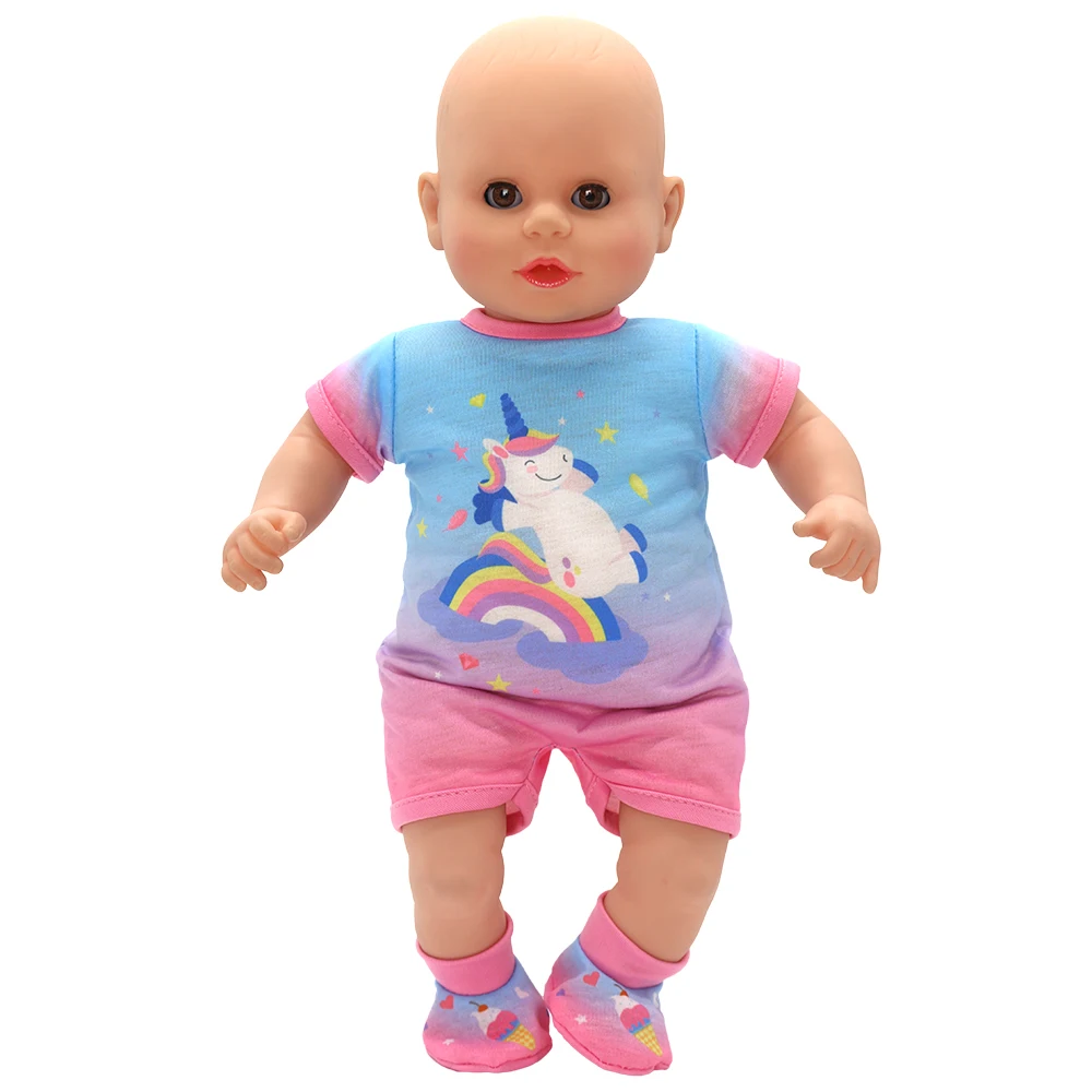 Baby Doll Clothes Red Hooded Clothes Pants Shirt Fit for 43cm Baby Reborn Dolls Boy Clothes for 18' Girl Doll Suit