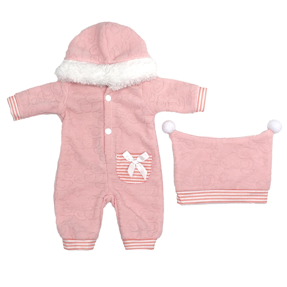Baby Doll Clothes Red Hooded Clothes Pants Shirt Fit for 43cm Baby Reborn Dolls Boy Clothes for 18' Girl Doll Suit