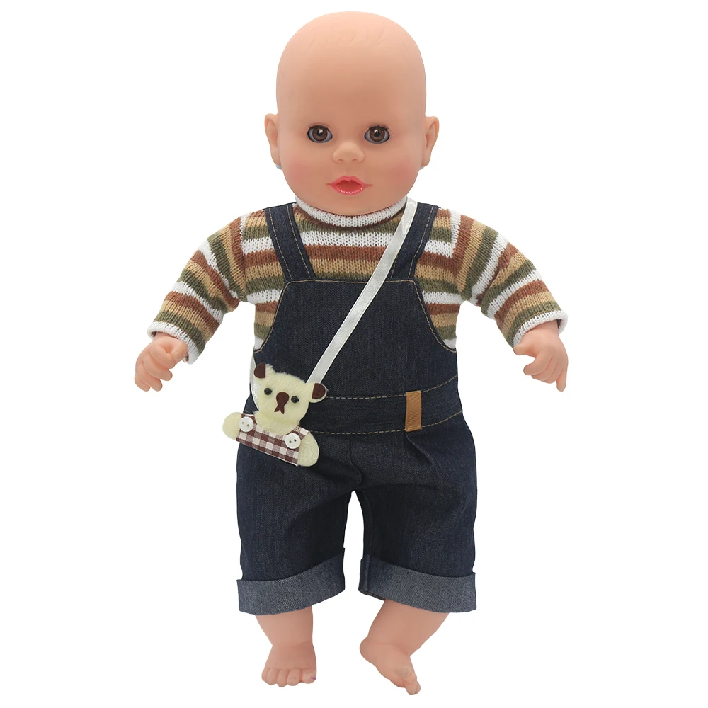 Baby Doll Clothes Red Hooded Clothes Pants Shirt Fit for 43cm Baby Reborn Dolls Boy Clothes for 18' Girl Doll Suit