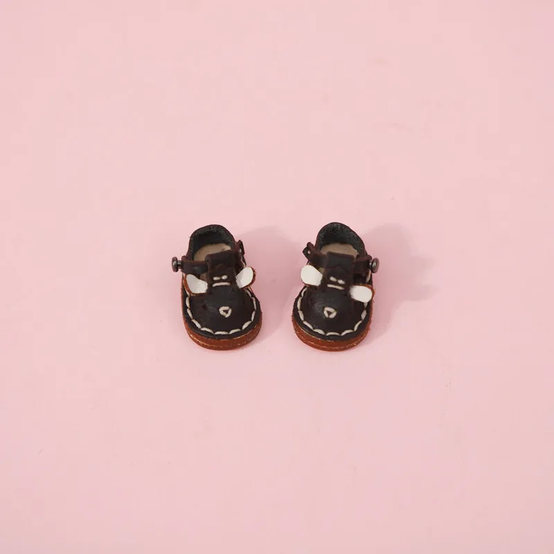 New Casual Handmade Cowhide Dolls Shoes Cute OB11 Shoes Leather 1/12 BJD Doll Shoes For obitsu11、GSC、body9、OB11 Doll boots