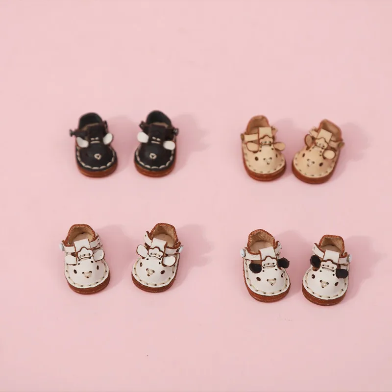 New Casual Handmade Cowhide Dolls Shoes Cute OB11 Shoes Leather 1/12 BJD Doll Shoes For obitsu11、GSC、body9、OB11 Doll boots
