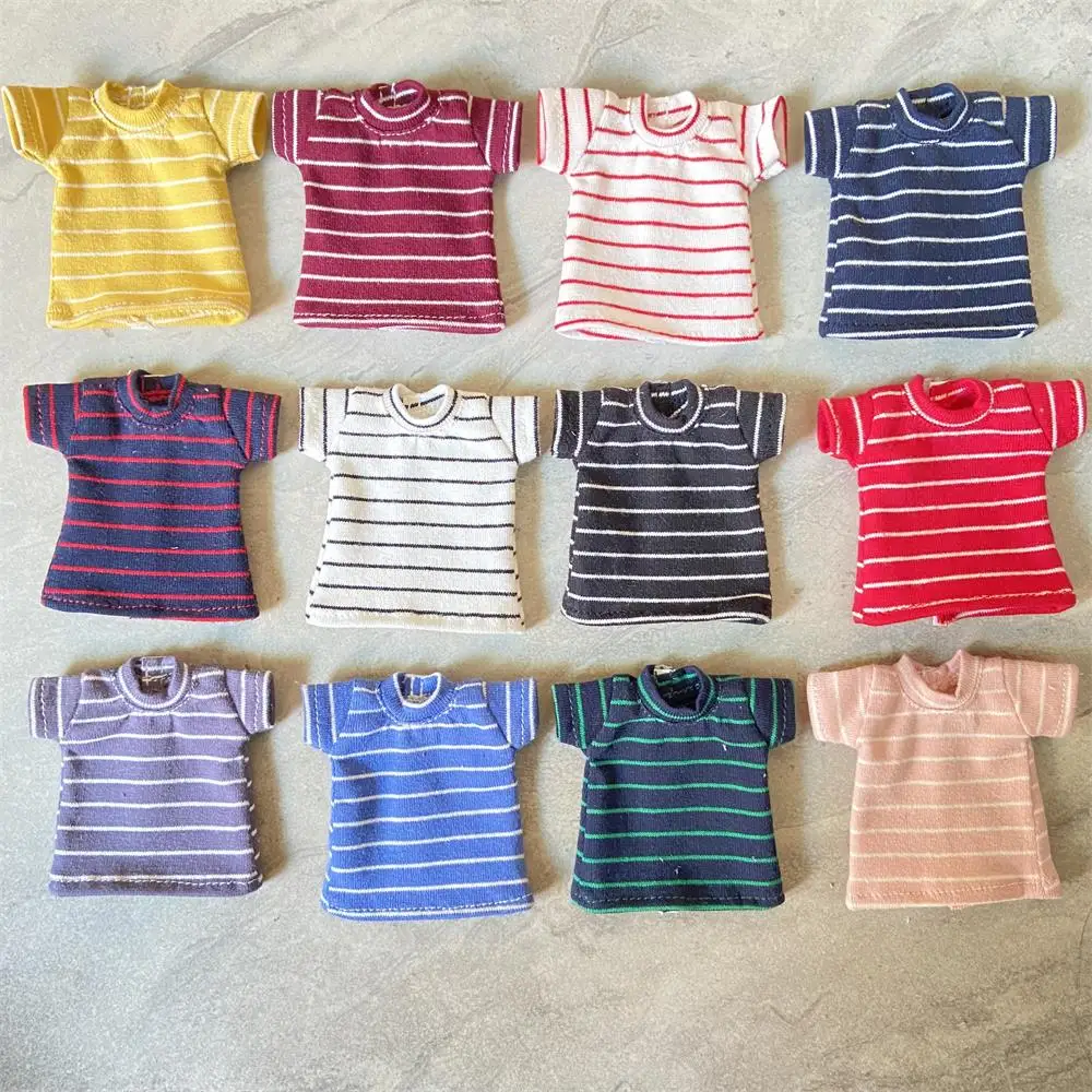 1PCS 1/6 Blyth Clothes,Pure Cotton Stripe T-shirt for azone ob24 pullip blyth 1/6 doll clothes accessories