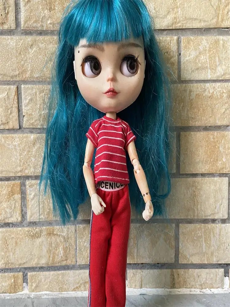 1PCS 1/6 Blyth Clothes,Pure Cotton Stripe T-shirt for azone ob24 pullip blyth 1/6 doll clothes accessories