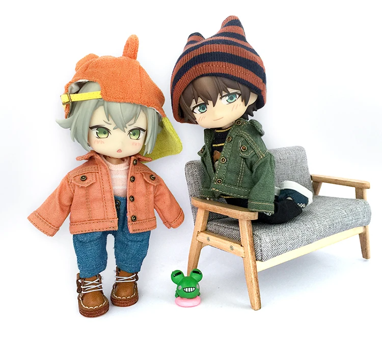 Handmade Ob11 Clothes Fashion Denim Jacket Coat Costume Doll Casual Outfit Accessories For 1/12bjd Dolls, Gsc, Obitsu11 Ymy Doll