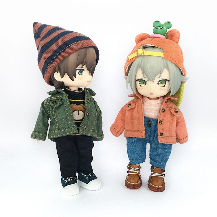 Handmade Ob11 Clothes Fashion Denim Jacket Coat Costume Doll Casual Outfit Accessories For 1/12bjd Dolls, Gsc, Obitsu11 Ymy Doll
